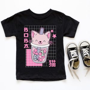 Cat Boba Anime Bubble Tea Neko Girls Kawaii Girls Teen T Shirt 4