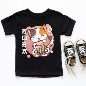 Cat Boba Anime Bubble Tea Neko Girls Kawaii Girls Teen T Shirt 5 1