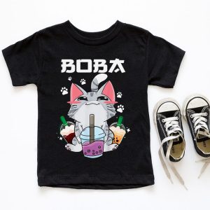 Cat Boba Anime Bubble Tea Neko Girls Kawaii Girls Teen T Shirt 5 3