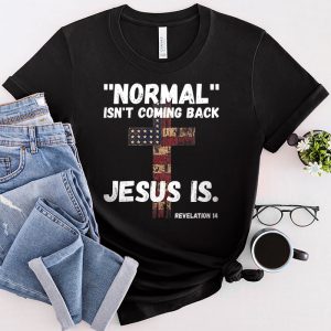 Jesus T Shirts Christian Normal Isn’t Coming Back USA Flag Gifts T-Shirt 3