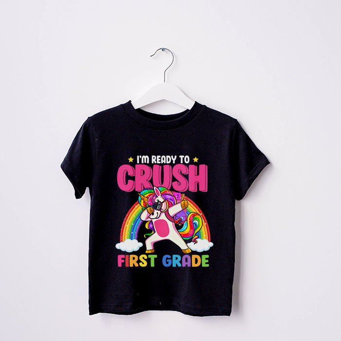 Crush-1ST-GRADE-Dabbing-Unicorn-Back-to-School-Girls-Gift-T-Shirt-A-4 Crush 1ST GRADE Dabbing Unicorn Back to School Girls Gift T Shirt A 4