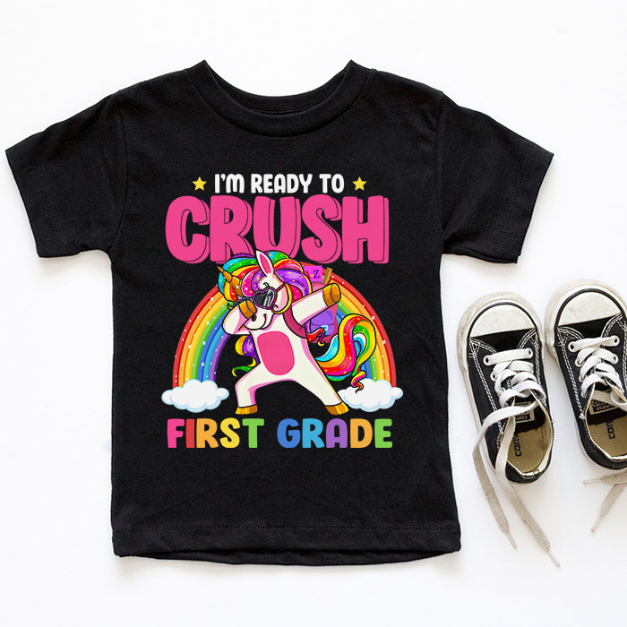 Crush-1ST-GRADE-Dabbing-Unicorn-Back-to-School-Girls-Gift-T-Shirt-A-6 Crush 1ST GRADE Dabbing Unicorn Back to School Girls Gift T Shirt A 6