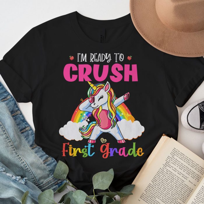 Crush 1st Grade Dabbing Unicorn Back to School Girls Gift T Shirt 3