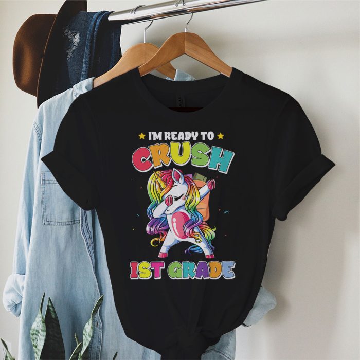 Crush 1st Grade Dabbing Unicorn Back to School Girls Gift T-Shirt c