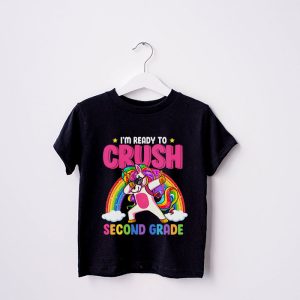 Back To School 2023 Crush 2nd Grade Unicorn Girls Gift T-Shirt 1 4 Crush 2ND GRADE Dabbing Unicorn Back to School Girls Gift T Shirt A 4