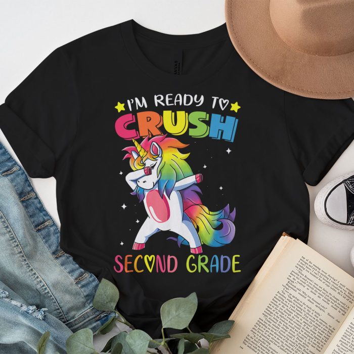Crush 2nd Grade Dabbing Unicorn Back to School Girls Gift T Shirt b 3