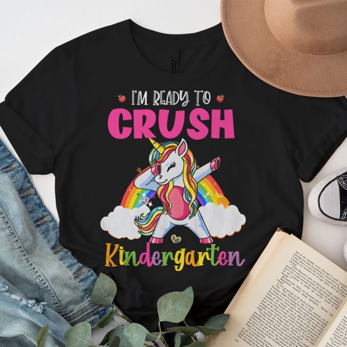 Crush Kindergarten Dabbing Unicorn Back to School Girls Gift T Shirt 3