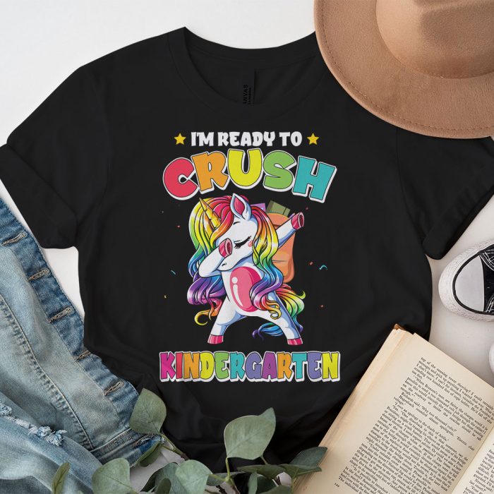 Crush Kindergarten Dabbing Unicorn Back to School Girls Gift T Shirt c 3