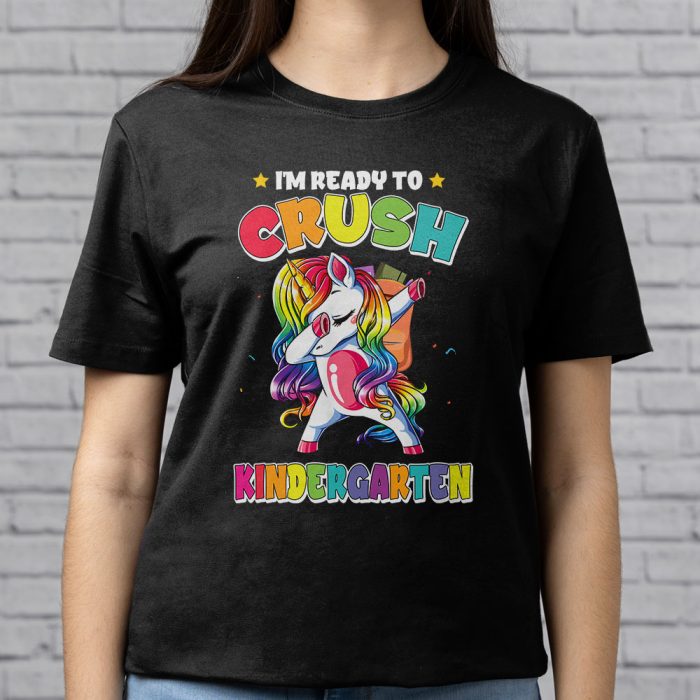 Crush Kindergarten Dabbing Unicorn Back to School Girls Gift T Shirt c 5