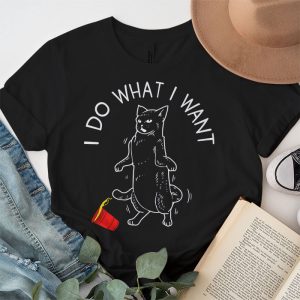 Do What I Want Vintage Black Cat Red Cup Funny My Cat T Shirt 2