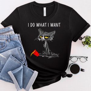 Do What I Want Vintage Black Cat Red Cup Funny My Cat T-Shirt 3