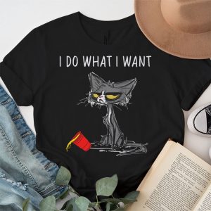 Do What I Want Vintage Black Cat Red Cup Funny My Cat T Shirt 3 2