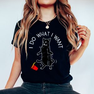 Do What I Want Vintage Black Cat Red Cup Funny My Cat T Shirt 3