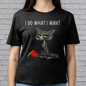 Do What I Want Vintage Black Cat Red Cup Funny My Cat T Shirt 3 4