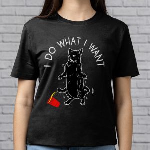 Do What I Want Vintage Black Cat Red Cup Funny My Cat T Shirt 4