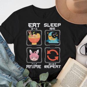 Eat Sleep Anime Gaming Repeat Kawaii Otaku Anime Manga T Shirt 2