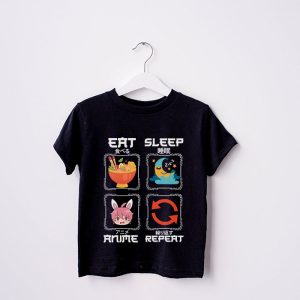 Eat Sleep Anime Gaming Repeat Kawaii Otaku Anime Manga T Shirt 3