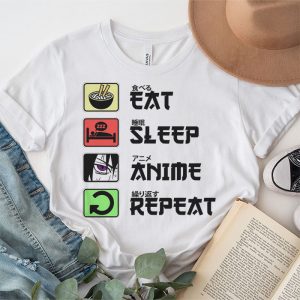 Eat Sleep Anime Repeat Manga Shirts Men Women T Shirt 2