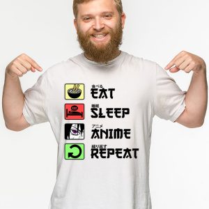 Eat Sleep Anime Repeat Manga Shirts Men Women T Shirt 3