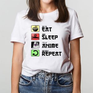 Eat Sleep Anime Repeat Manga Shirts Men Women T Shirt 4