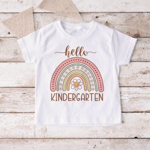 First Day of School Hello Kindergarten Teacher Rainbow Kids T Shirt 6 2