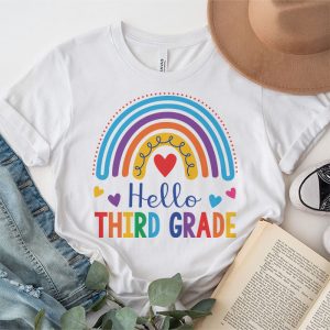 First Day of School Hello Third Grade Teacher Rainbow Kids T Shirt 5 1