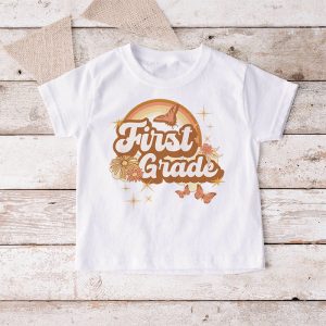 First Grade Teachers 1st Grade Leopard Retro Groovy Flowers T Shirt 7