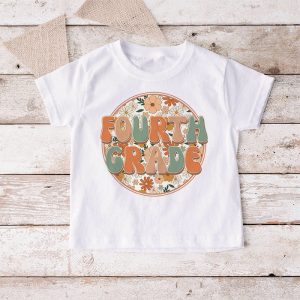 Fourth Grade Teachers 4th Grade Leopard Retro Groovy Flowers T Shirt 7 1