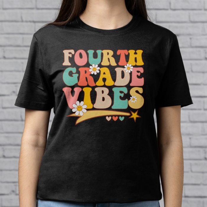 Fourth Grade Vibes 4th Grade Team Retro 1st Day Of School T Shirt 5