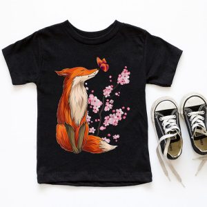 Fox Japanese Cherry Blossom Flower Vintage Gift T Shirt 5 1