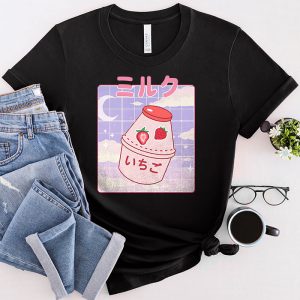 Funny Retro 90s Japanese Kawaii Strawberry Milk Shake Carton T-Shirt