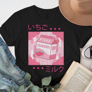 Funny Retro 90s Japanese Kawaii Strawberry Milk Shake Carton T Shirt 2 2