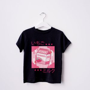 Funny Retro 90s Japanese Kawaii Strawberry Milk Shake Carton T Shirt 3 2