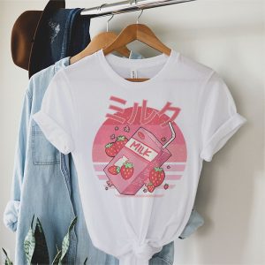 Strawberry Milk Shirt Funny Retro 90s Japanese Kawaii T-Shirt 1