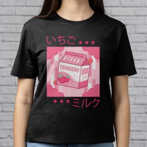 Funny Retro 90s Japanese Kawaii Strawberry Milk Shake Carton T Shirt 4 2