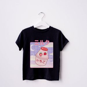 Funny Retro 90s Japanese Kawaii Strawberry Milk Shake Carton T Shirt 4 3