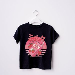 Funny Retro 90s Japanese Kawaii Strawberry Milk Shake Carton T Shirt 4