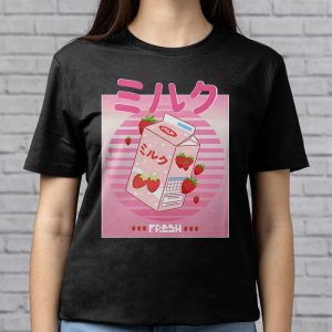 Funny Retro 90s Japanese Kawaii Strawberry Milk Shake Carton T Shirt 5 1