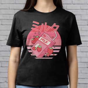 Funny Retro 90s Japanese Kawaii Strawberry Milk Shake Carton T Shirt 5