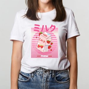 Funny Retro 90s Japanese Kawaii Strawberry Milk Shake Carton T Shirt 6 1