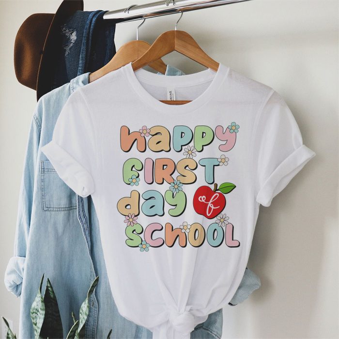 Groovy Happy First Day Of School Back To School Teachers T Shirt 1 2