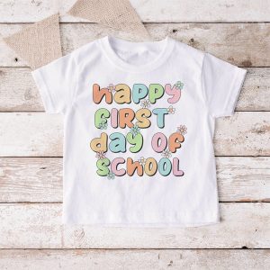 Groovy Happy First Day Of School Back To School Teachers T Shirt 2 4 1