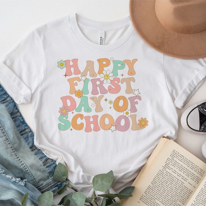 Groovy Happy First Day Of School Back To School Teachers T Shirt 3 1