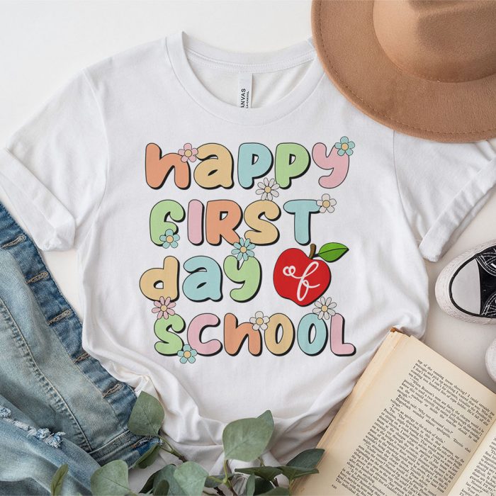 Groovy Happy First Day Of School Back To School Teachers T Shirt 3 2