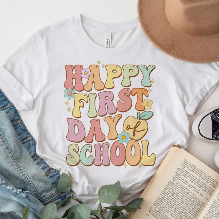 Groovy Happy First Day Of School Back To School Teachers T Shirt 3 3