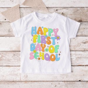 Groovy Happy First Day Of School Back To School Teachers T Shirt 4