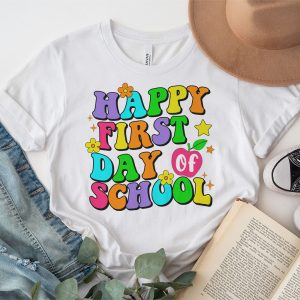 Happy First Day Of School Groovy Teachers Kids Back To School T Shirt 3 1