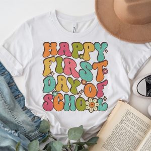 Happy First Day Of School Groovy Teachers Kids Back To School T Shirt 3 2