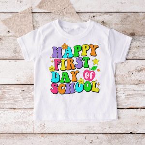 Happy First Day Of School Groovy Teachers Kids Back To School T Shirt 4 1