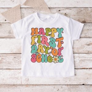 Happy First Day Of School Groovy Teachers Kids Back To School T Shirt 4 2